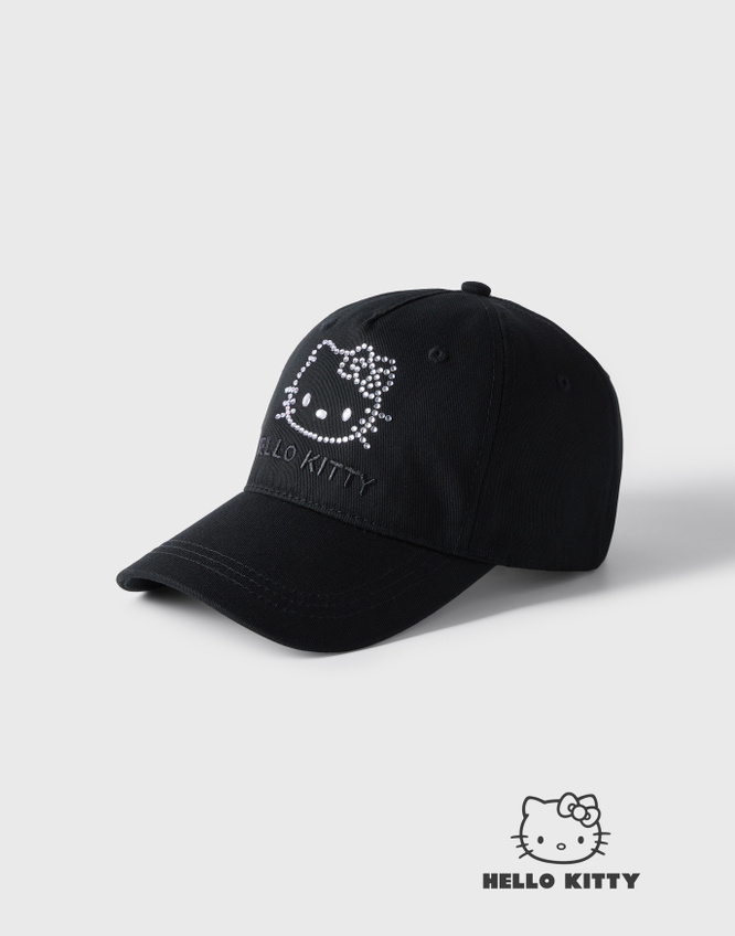 Чёрная бейсболка со стразами Hello Kitty GAS016712-1 размер 8-10 лет