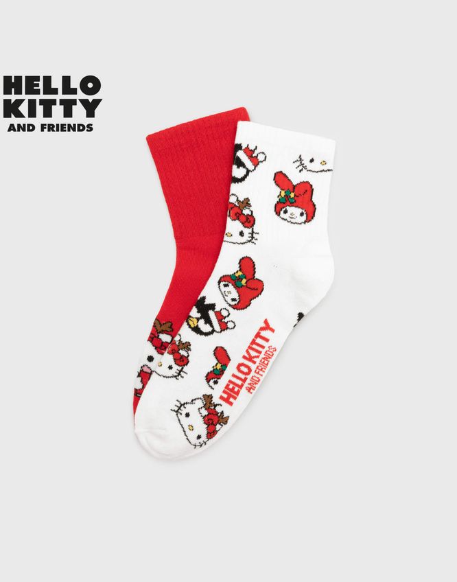 Носки в рубчик с принтом Hello Kitty 2 пары Gloria Jeans