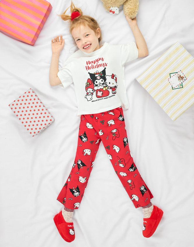 Пижама с принтом Hello Kitty и друзья для девочки Глория Джинс